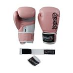 DragonDo Dragon Favela Pembe Boks Eldiveni ve Bandaj Seti Kick Boks Muay Thai Antrenman Seti - 12 oz
