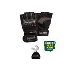 Dragondo HAKİKİ DERİ Elite Mma Eldiveni VE DİŞLİK Hakiki Deri Serbest Dövüş Eldiveni GIFTOOM GLOVES