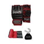 Dragondo kicker MMA Eldiven ,Bandaj ve dişlik Üçlü Koruma GLOVES Giftoom MMA , kickboks , boks