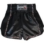 Dragondo MT3091 Muaythai Şortu Siyah Kick Boks Şortu Parlak Saten Kumaş ile Nefes Alabilir - 3XL
