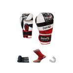 Dragondo Red Land Boks Muay Thai - Kick boks Eldiven- bandaj-dişlik-çorap 4'lü set BLACK Giftoom Gloves