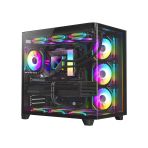 Dragos Ocean Curved Pro V2 7x Argb Fan USB 3.0 Typec 750W 80+ Atx Oyuncu Bilgisayar Kasası Siyah