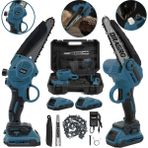 Dragro Alman 88 V 10 Ah Akülü Dal Kesme Budama Testere Makinesi Çift Akülü Çantali 20 cm Pala Pmp 8810 Mavi