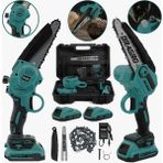 Dragro Alman 88 V 10 Ah Akülü Dal Kesme Budama Testere Makinesi Çift Akülü Çantali 20 cm Pala Pmp 8810 Yeşil
