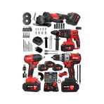 Dragro Alman DRG-999VF 20 AH 4'lü Set Akülü Şarjlı Vidalama + Somun Sökme + Taşlama + Kırıcı Delici Set K
