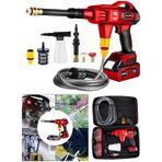 Dragro Alman Drg-999xs Kırmızı X-series 999 Vf 20 Ah 100 Bar Kömürsüz Motor Şarjlı Oto Yıkama Makinesi Çift Akülü