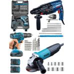Dragro Alman Pro 3'lü Set 3000 W Taşlama-4200 W Kırıcı Delici Hilti-58 V Setli Şarjlı Matkap