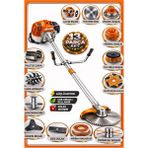 Dragro German Drg-13 + Yan Tipi Benzinli Ot Çalı Çim Biçme Tırpanı + Full Set Hediyeli + Çift Çapa