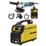 Dragro Germany Technology Çift Kartlı 200 Amper Invertör Kaynak MAKINASI-SARI-3000W Taşlama 2li Set