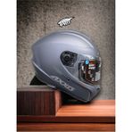 Draken Titanyum Gri. ''2 Vizörlü'' + ''sticker'' Hediyeli, Mat Motosiklet Kapali Kask - 2XL