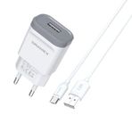 Dramex D21M 2.0A - Beyaz Şarj Aleti Micro Usb Kablolu Set