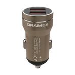 Dramex DC20B Araç Oto Çakmaklık Şarj Cihazı 3.1A PD20W Çift USB Giriş - Kahverengi