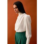 Drape Detaylı Bluz - EKRU