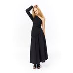 Drape Detaylı Tek Omuz Bluz Siyah