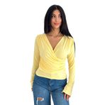 Drapeli Sarmal Bluz – Yellow Grace, sarı, m