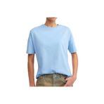 Drappe Unisex Bisiklet Yaka Basic T-Shirt Bebe Mavisi S