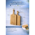 DrBambu 2'Li Bambu Kesme Tahtası 4 No – Doğal, Dayanıklı ve Şık Tasarım