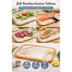 DrBambu Desenli Temperli Camlı Bambu Kesme Tahtası – Hijyenik & Dayanıklı