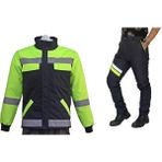DRC Outdoor Motorcu Mont & Pantolon Takımı – Kışlık Lacivert, Su ve Rüzgar Geçirmez, Elyaflı, Reflektörlü