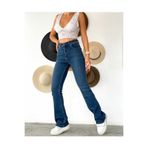 DRC trend Koyu Mavi Salaş Likralı Kadın Süper Yüksek Bel Salaş Paça Denim Kot Palazzo Pantolon
