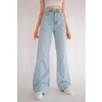 DRC trend Sindy Kadın Açık Mavi Yüksek Bel Yıkamalı Geniş Paça 90's Jeans Fit Kalıp Pantolon