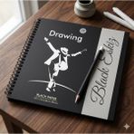 Dream Art Galery Dreamart Galery Black Eskiz Defteri 20X20 cm Siyah Kağıt Çizim Defteri 48 Yaprak - Black Paper Sketchbook Kare Spiral Defter