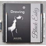 Dream Art Galery Profesyonel Siyah Kağıt Çizim Defteri | Spiral Eskiz & Marker Sketchbook