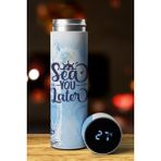 DREAM COLLECTION Deniz Özel Tasarım Sıcaklık Göstergeli Dijital Led Baskılı Paslanmaz Çelik Termos 450 Ml