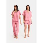 Dream Pembe Viskon 4 Parça Pijama Takım Seti