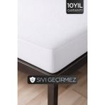 Dream Time 3D Premium Bambu Desen Sıvı Geçirmez Fitted Alez | Jakarlı Ultra Sessiz Yatak Koruyucu - 180 x 200 cm - Beyaz