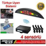 Dreamcar Türkçe Ses Dijital Ekran Ses İkaz 4 Sensör Park Sensörü