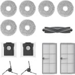 Dreame Orijinal X40 Ultra/L40 Ultra Robot Süpürge Aksesuar Seti 1 Xana Fırça (Kauçuk)+2 x Yan Fırça+2 x Toz Kutusu Filtresi+2 x Toz Torbası+3 x Çift Paspas Bezi(6 Adet) Içerir - 1 Adet
