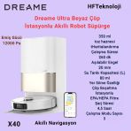 Dreame Ultra Robot Süpürge Beyaz +Xiaomi Akıllı Baskül Hediye