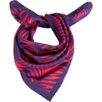 Dreamgift-Lacivert Zeminli Kırmızı Yapraklı Eşarp Fular Bandana 50X50 cm - Doğanın Zarifliği ve Göz Alıcı Kontrast - Kırmızı - Lacivert