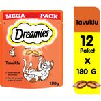 Dreamies Mega Tavuklu 12 x 180 gr Kedi Ödül Maması