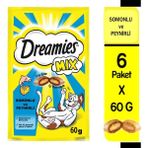 Dreamies Mix Somon Peynirli Kedi Ödül Maması 6X60gr Yumuşak İç Dışı Çıtır Lezzet