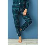 Dreamy Pamuklu Süet Ekose Desenli Pijama Altı Pantolon