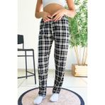 Dreamy Soft Kadife Dokulu Ekose Kareli Süet Pijama Altı Pantolon - Gri