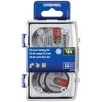 Dremel EZ728-01 EZ Kilit Döner Alet Kesme Diskleri Aksesuar Kiti, Plastik, Metal ve İnce Kesimler için Kesme Tekerlekleri, 11 Parça Çeşitli Aksesuar Seti