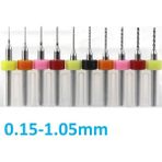 Dremel Için 0.15-1.05MM Pcb Tungsten Karbür 10 Lu Mikro Matkap Ucu Set - Altın