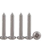 Drenky 100 adet ahşap vida 4x16 mm paslanmaz çelikten yapılmış panhead vida A2 Phillips girintili tam dişli m4 vida sunta vidaları, tava başlı kendinden kılavuzlu vidalar üniversal vidalar