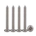 Drenky 100 adet ahşap vida 4x40 mm panhead vidalar paslanmaz çelikten yapılmış A2 Phillips girinti tam dişli m4 vidalar sunta vidaları tava başlı kendinden kılavuzlu vidalar üniversal vidalar