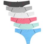 DRESHOW 6'lı Paket Kadın Tanga Pamuk Nefes Alabilir Külot Bikini İç Çamaşırı