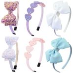 DRESHOW Kız Fiyonklu Saç Bantları Glitter Çocuk Kafa Bandı Kalp Yıldız Bebekler Gençler için Saç Bandı