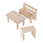 DRESSOOS 1 Takım Çocuk minyatür mobilyaları dekorasyon home decor minyatür yemek masası mini masa sandalye takımı bebek evi el sanatları mobilya modeli minyatür mobilya aksesuarları