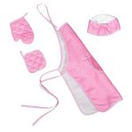 DRESSOOS 1 Takım çocuk mutfak önlüğü kolye püskül kirpik ekim tepsisi Pembe mutfak önlüğü Çocuk şef şapkası çocuk pişirme önlüğü yürümeye başlayan çocuk pişirme önlükleri Polyester