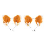 DRESSOOS 2 Adet kedi kulak zili bandı halloween cadılar bayramı costume kiyafet kedi cosplay kafa bandı hayvan kulakları bandı kurt kulak bandı parti kostüm prop peluş saç kumaş Chocolate