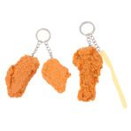 DRESSOOS 4 Adet Gıda Modeli Kolye Tavuk Oynamak Sıkmak Anahtarlık Asılı Kolye Çocuklar Için Araba Oyuncakları Çanta Anahtarlık Çanta Çanta Cazibesi Patates Cipsi Aşıklar Pvc Evcil Hayvan