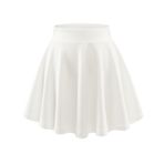DRESSTELLS Kadın Beyaz Mini Pileli Tenis Eteği Aline Okul Kız Yüksek Belli Temel Günlük Parti Patenci Etek Bayanlar Kloş Golf Kısa Etek Beyaz XL, beyaz, XL