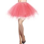 DRESSTELLS Karnaval kostümü, tül etek, tütü etek, faşing kostümlü oyun, kısa, 80'li yıllar, parti, iç etek, bale, dans elbisesi, jüpon, Mercan, L